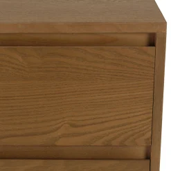 Buffet couleur naturelle 3 tiroirs 2 portes décor motif arrondi CORIA
