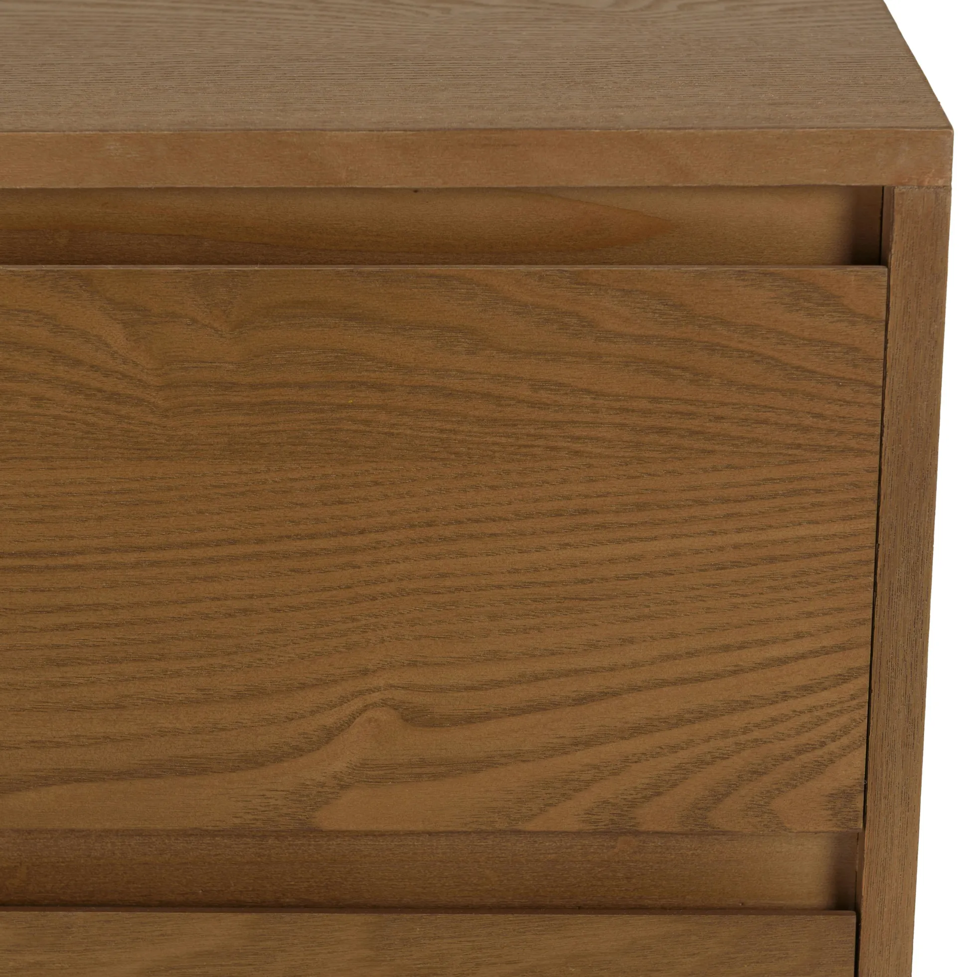 Buffet couleur naturelle 3 tiroirs 2 portes décor motif arrondi CORIA