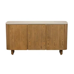 Buffet céramique et placage chêne 3 portes LARIO
