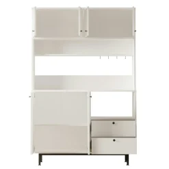 Buffet cuisine blanc avec niche micro-ondes L 120 cm JENA