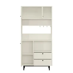 Buffet cuisine blanc avec niche micro-ondes H 180 cm JENA