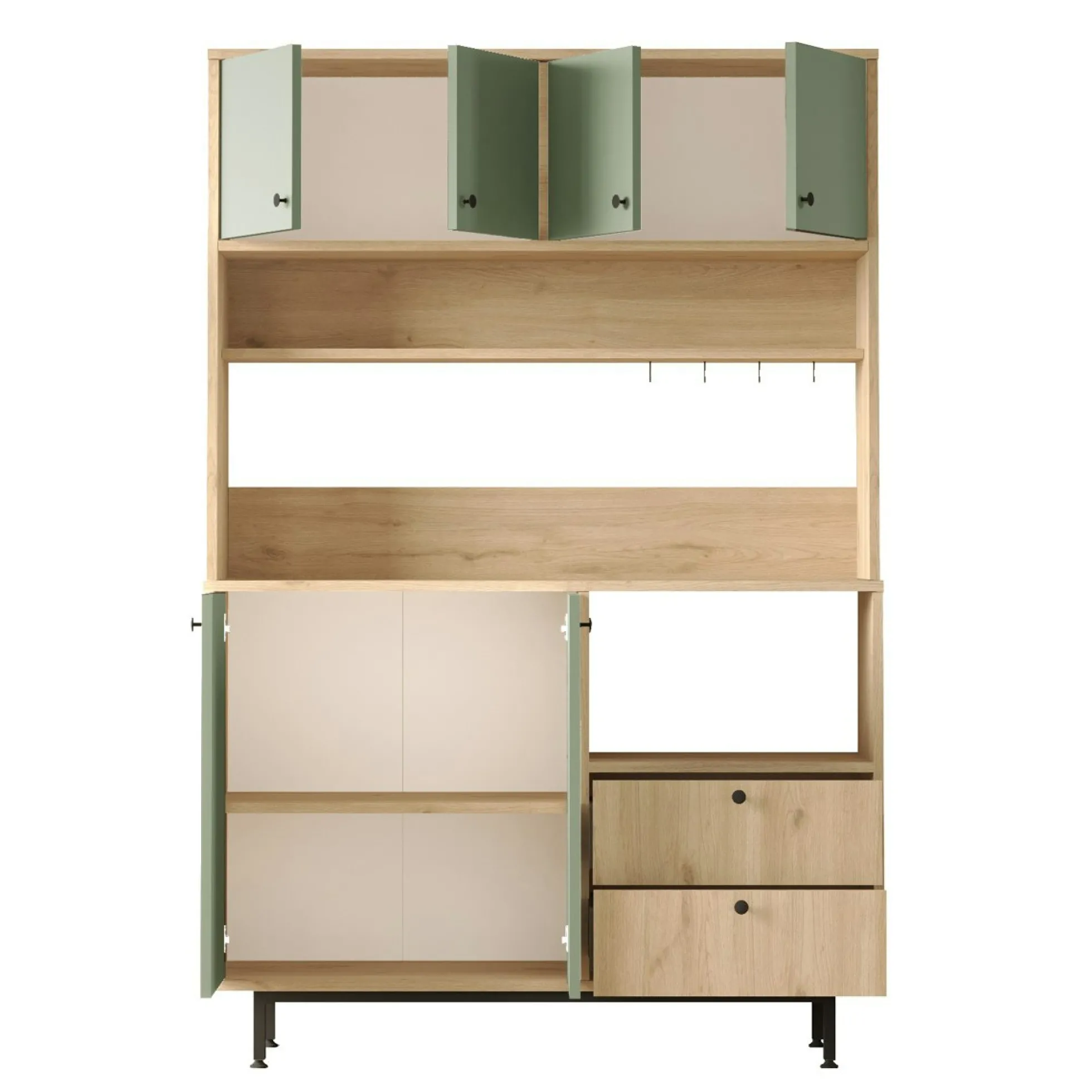 Buffet cuisine bohème niche micro-ondes L 120 cm JENA