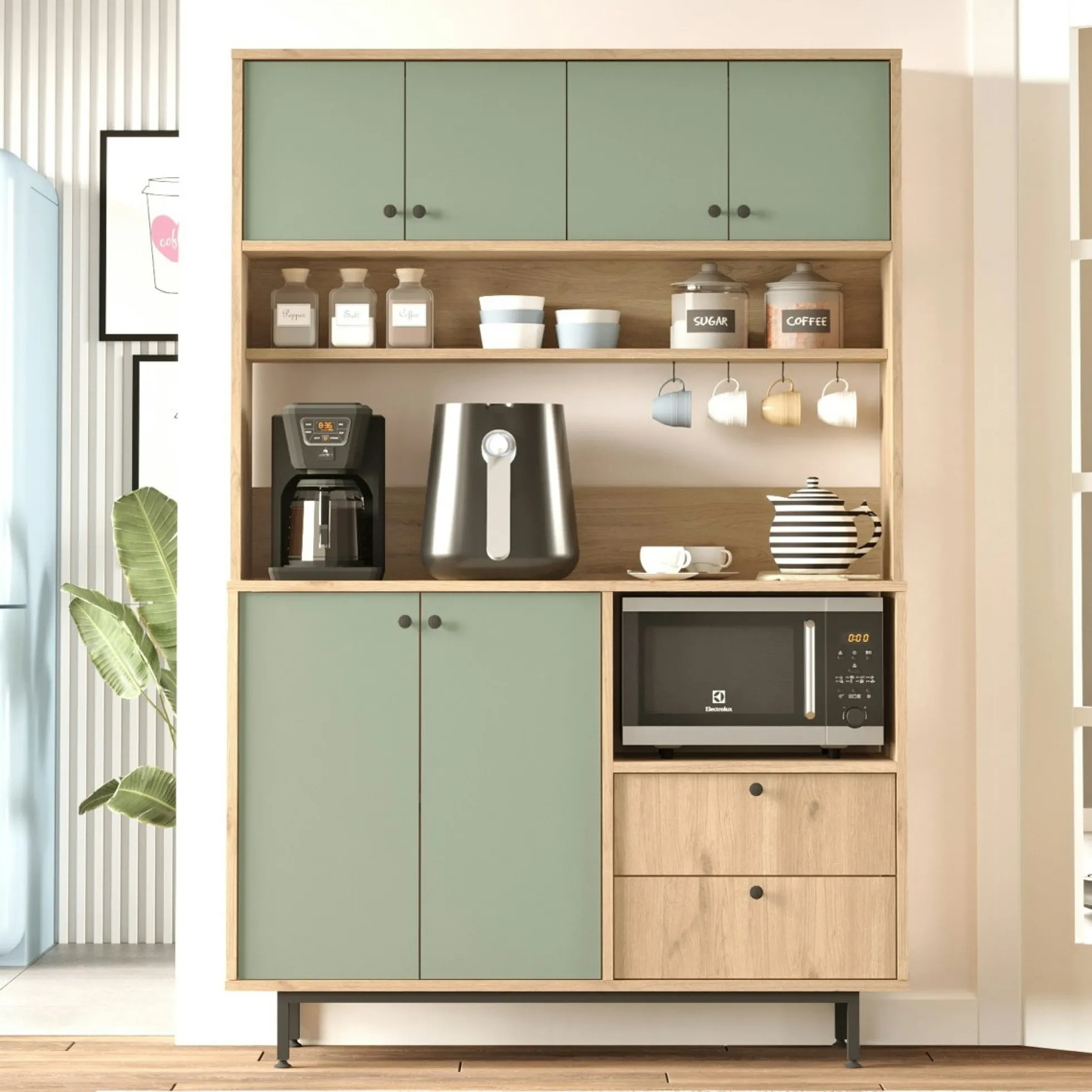 Buffet cuisine bohème niche micro-ondes L 120 cm JENA
