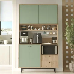 Buffet cuisine bohème niche micro-ondes H 205 cm JENA
