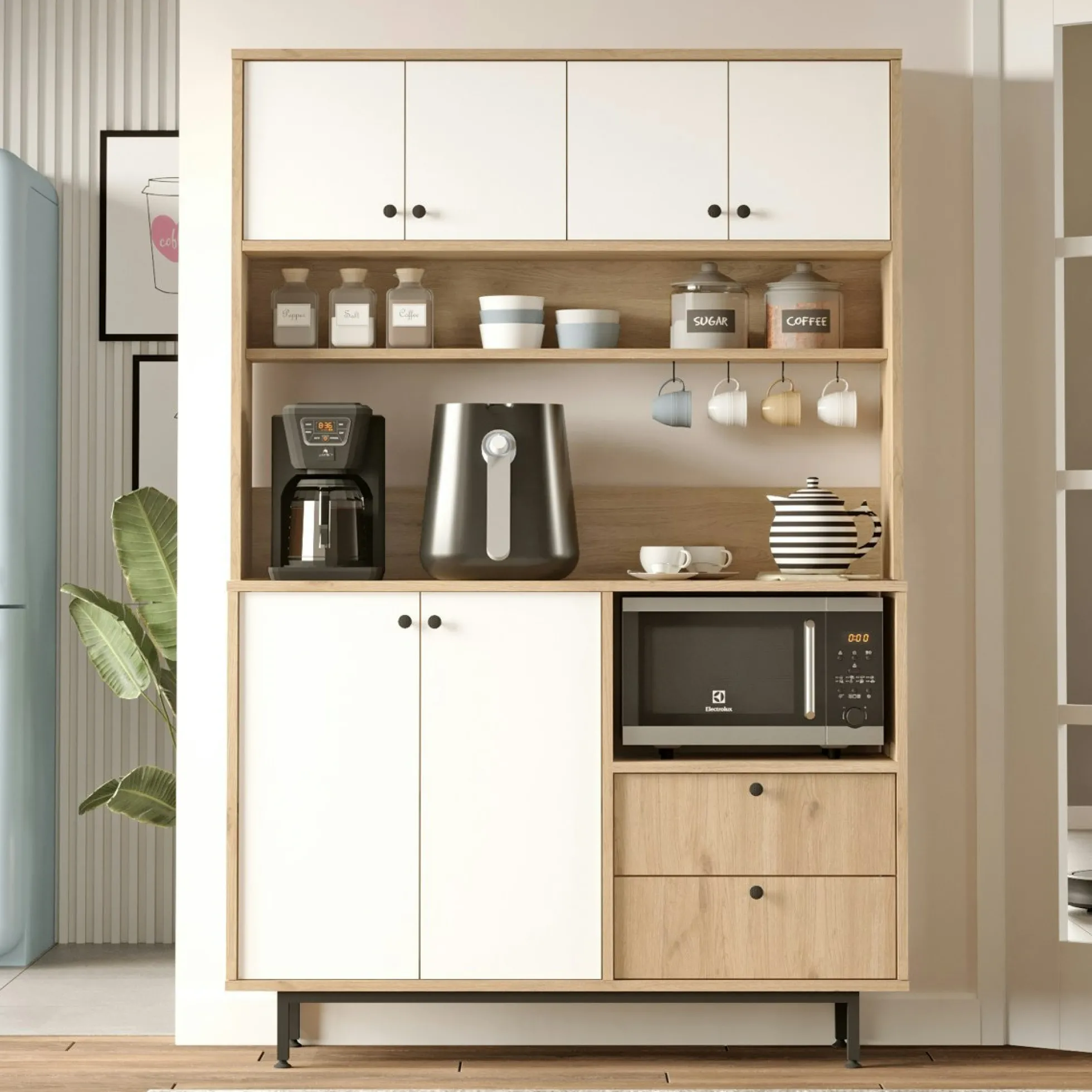 Buffet cuisine moderne niche micro-ondes L 120 cm JENA