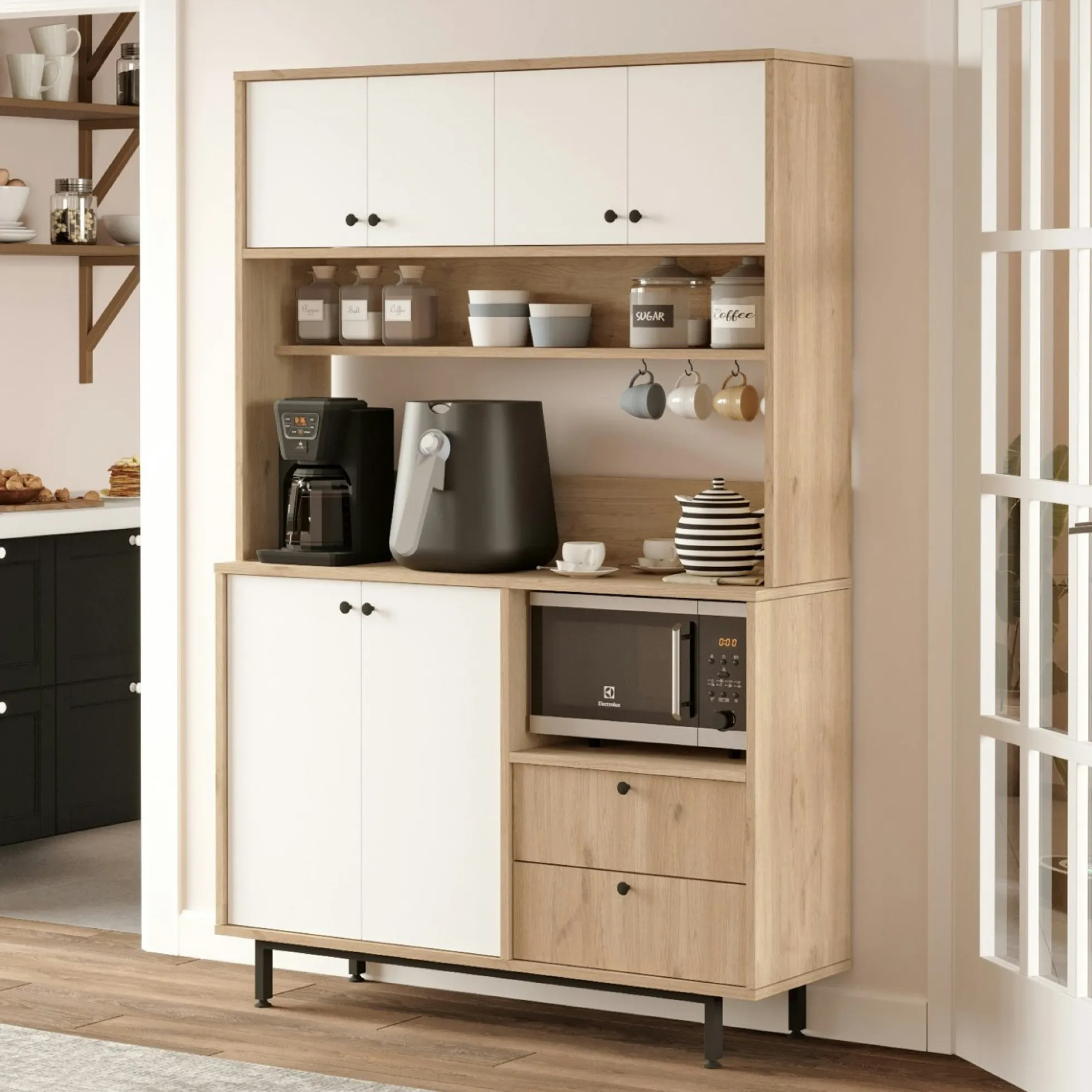 Buffet cuisine moderne niche micro-ondes L 120 cm JENA