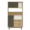 Buffet cuisine 3 portes grises avec niche micro-ondes JENA