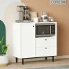 Buffet de cuisine blanc niche micro-ondes et 1 porte JENA