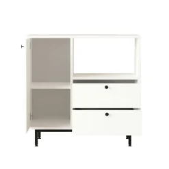 Buffet de cuisine blanc niche micro-ondes et 1 porte JENA