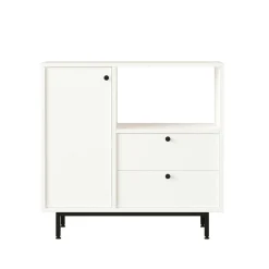 Buffet de cuisine blanc niche micro-ondes et 1 porte JENA