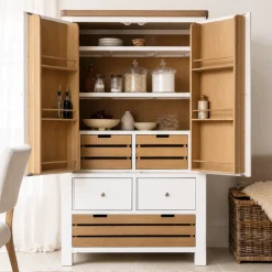 Buffet de cuisine garde-manger blanc style campagne chic VELIA