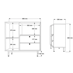 Buffet de cuisine niche micro-ondes et 1 porte sauge JENA
