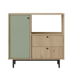 Buffet de cuisine niche micro-ondes et 1 porte sauge JENA