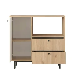 Buffet de cuisine niche micro-ondes et 1 porte blanche JENA