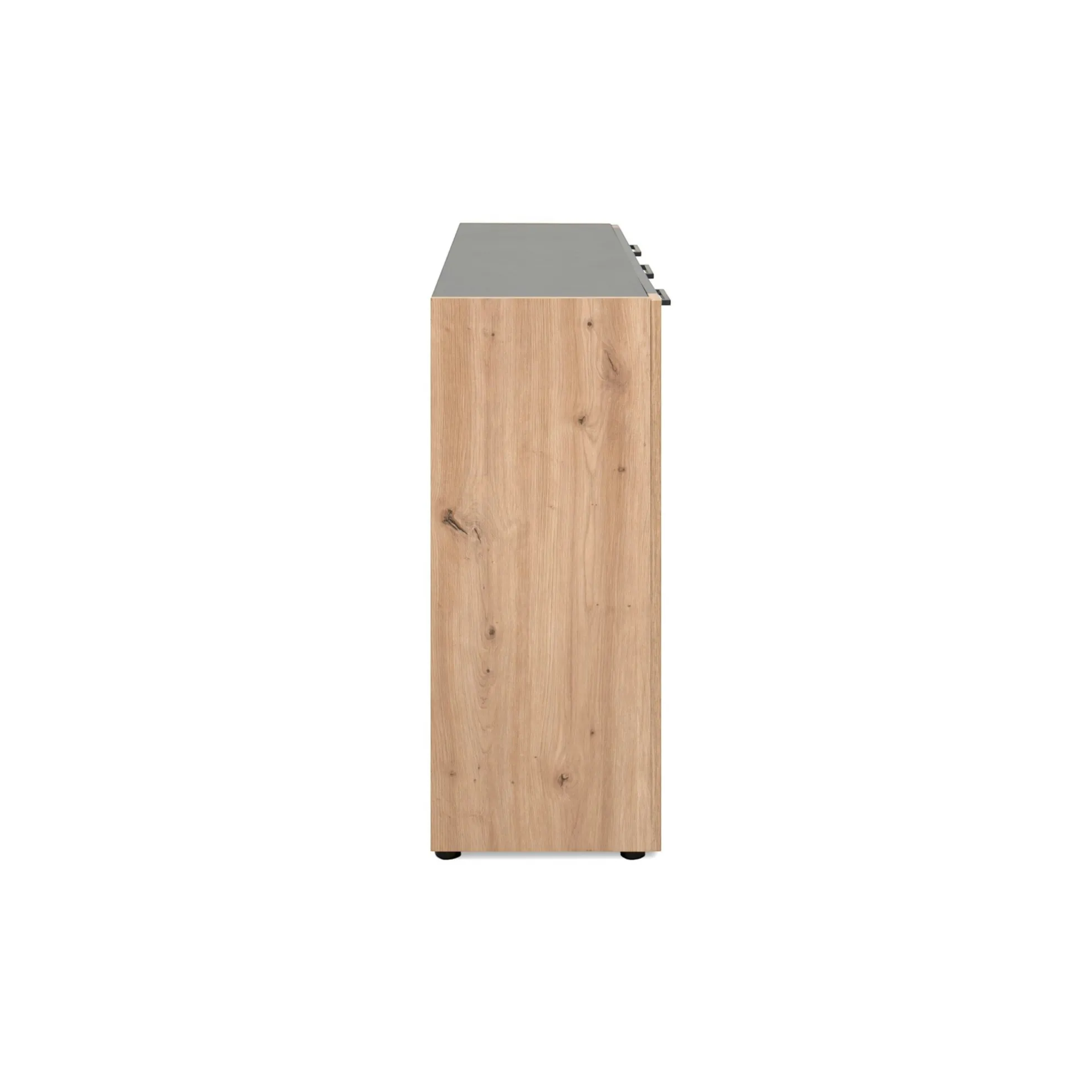 Buffet de rangement gris foncé 3 portes 1 tiroir ALVA
