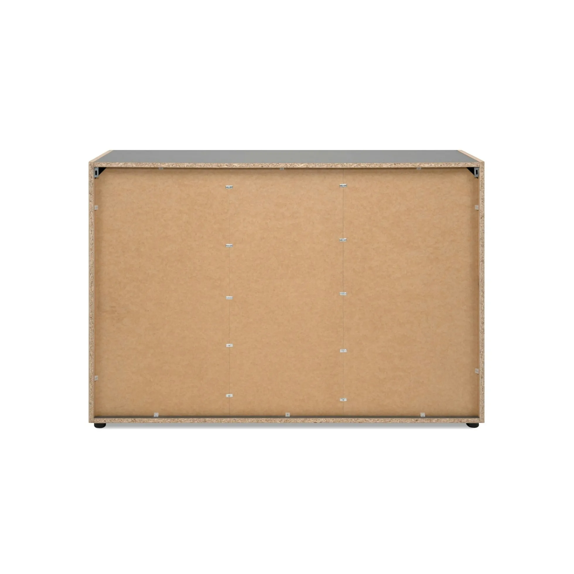 Buffet de rangement gris foncé 3 portes 1 tiroir ALVA