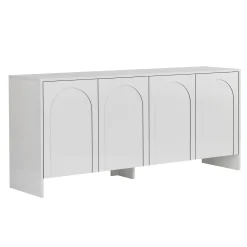 Buffet de salle à manger blanc 4 portes motif arches MARFA