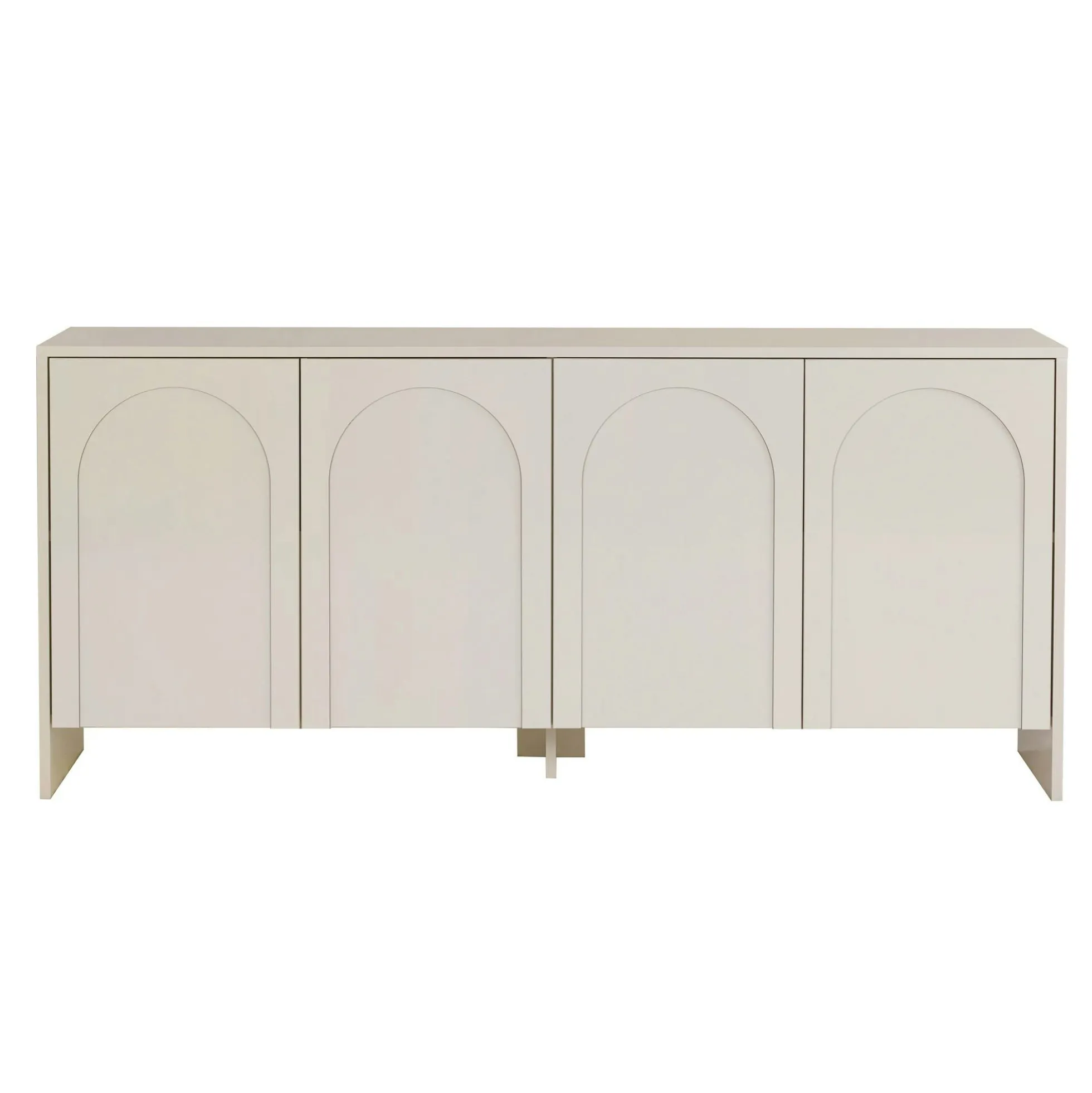 Buffet de salle à manger crème 4 portes motif arches MARFA