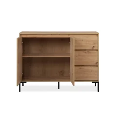Buffet de salle à manger décor bois 2 portes 3 tiroirs KARVI