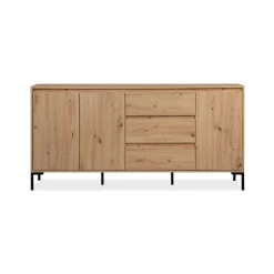 Buffet de salle à manger décor bois 3 portes 3 tiroirs KARVI