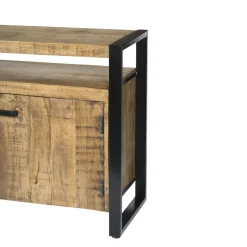 Buffet de salon bois métal à double plateau KARGO