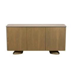 Buffet design céramique et placage chêne 3 portes CALA