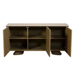 Buffet design céramique et placage chêne 3 portes CALA