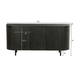 Buffet design en chêne brun 3 portes LOREN