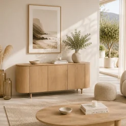 Buffet design en chêne clair 3 portes LOREN