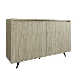 Buffet design moderne 4 portes effet travertin JENA