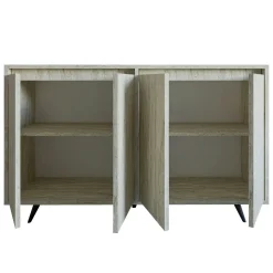 Buffet design moderne 4 portes effet travertin JENA