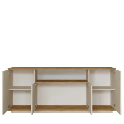 Buffet double plateau 4 portes décor pin et beige MARFA