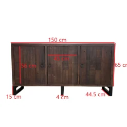 Buffet en bois brun recyclé 3 portes SAMOA