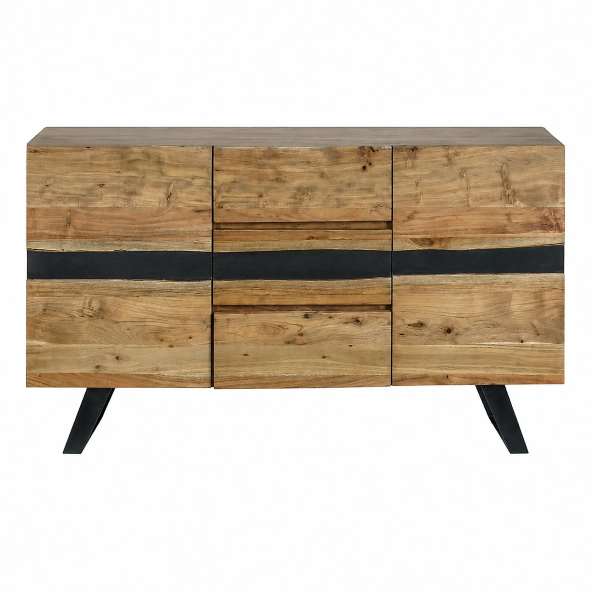 Buffet en bois d'acacia 2 portes 3 tiroirs CANYON