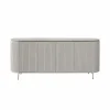 Buffet en bois gris rainuré ovale 4 portes CALERO