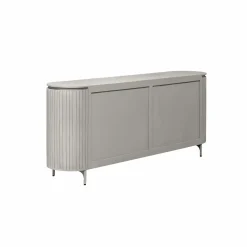 Buffet en bois gris rainuré ovale 4 portes CALERO