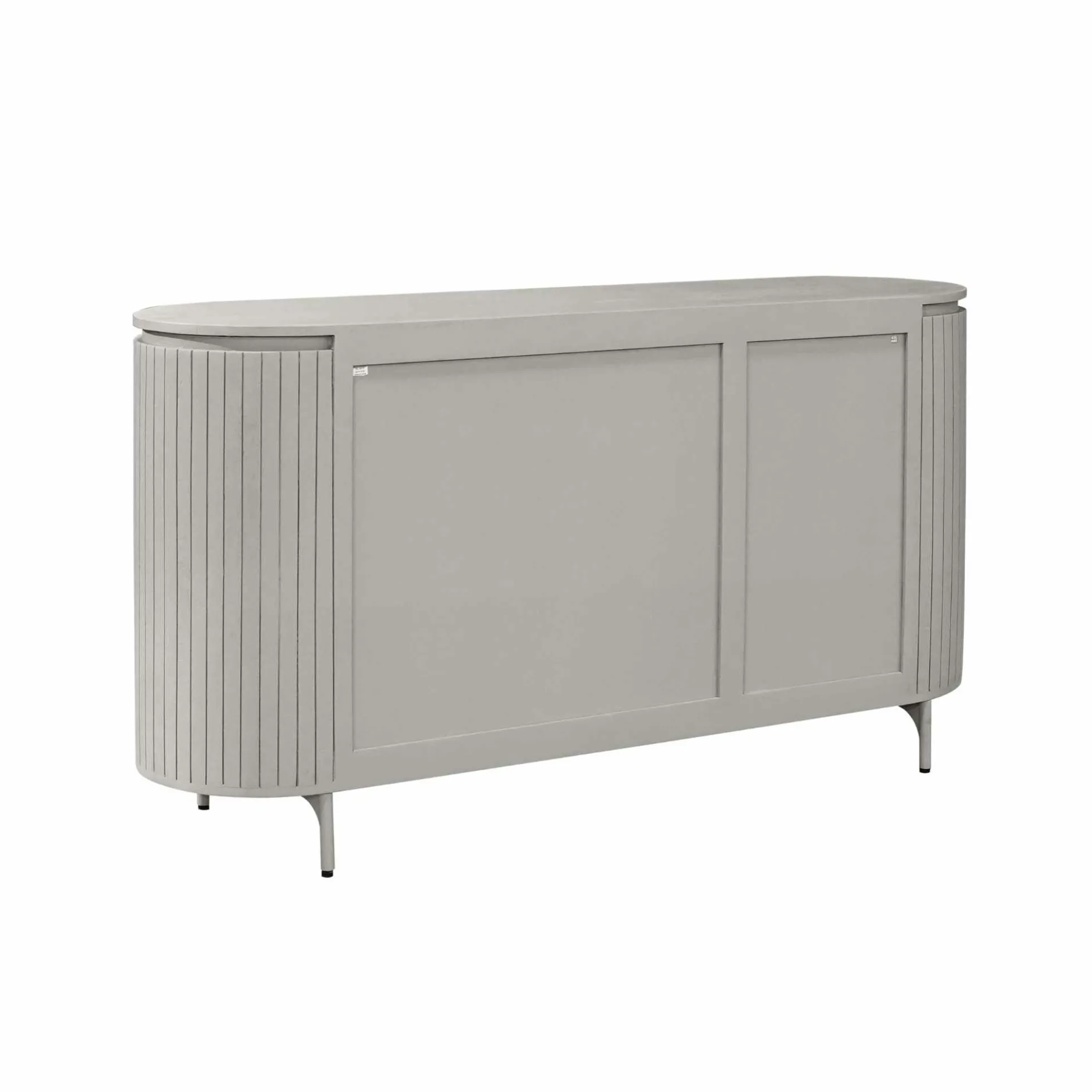 Buffet en bois gris rainuré ovale 3 portes CALERO