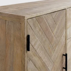 Buffet en bois massif 2 portes 3 tiroirs BRIX