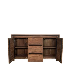 Buffet en bois recyclé de teck 2 portes 3 tiroirs VADOD