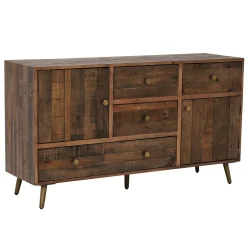 Buffet en bois recyclé piètement effet laiton vieilli ADÉLAÏDE