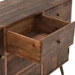 Buffet en bois recyclé piètement effet laiton vieilli ADÉLAÏDE
