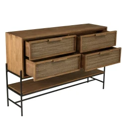 Buffet enfilade 150 cm en teck recyclé 4 tiroirs SWING