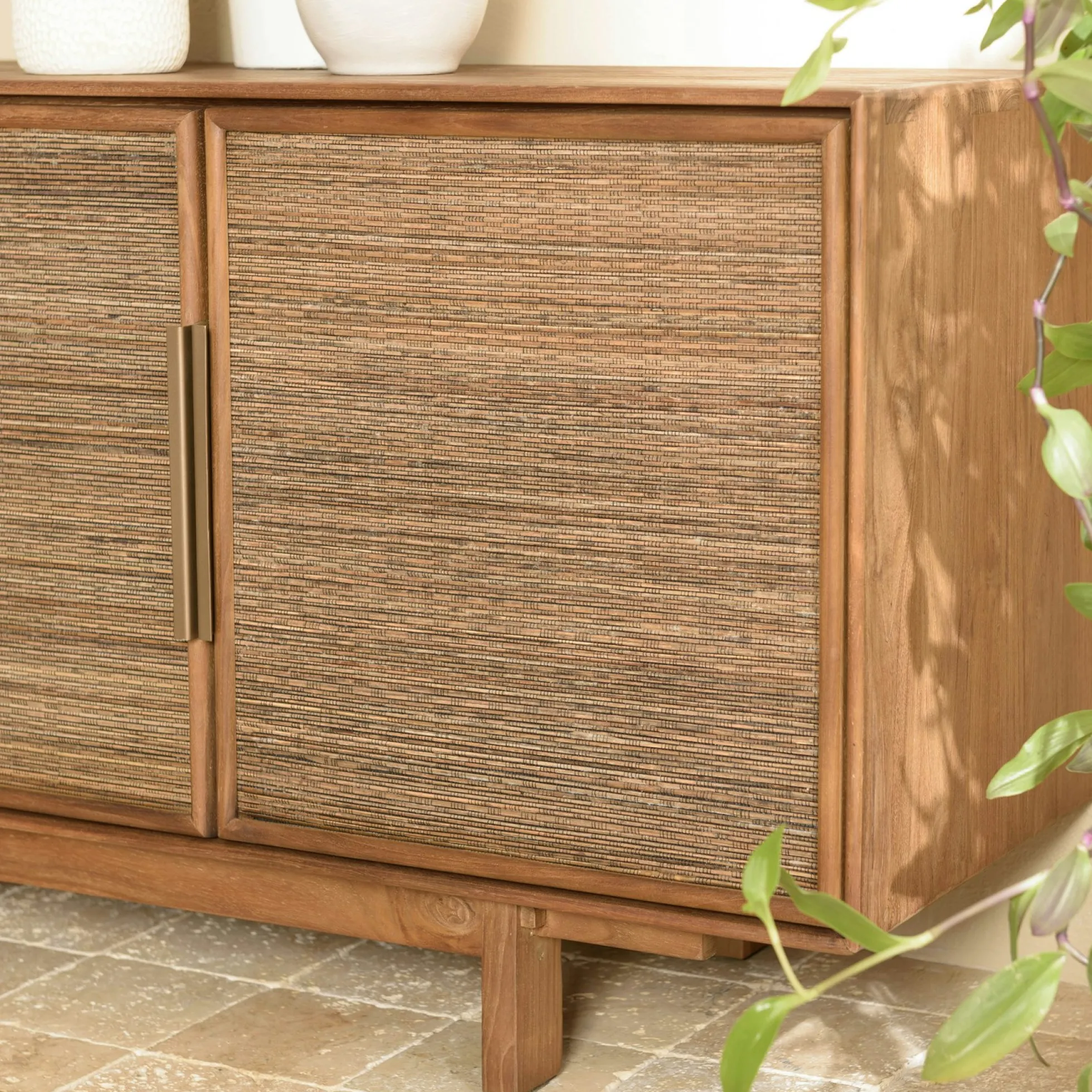 Buffet enfilade en teck 4 portes 180 cm SWING
