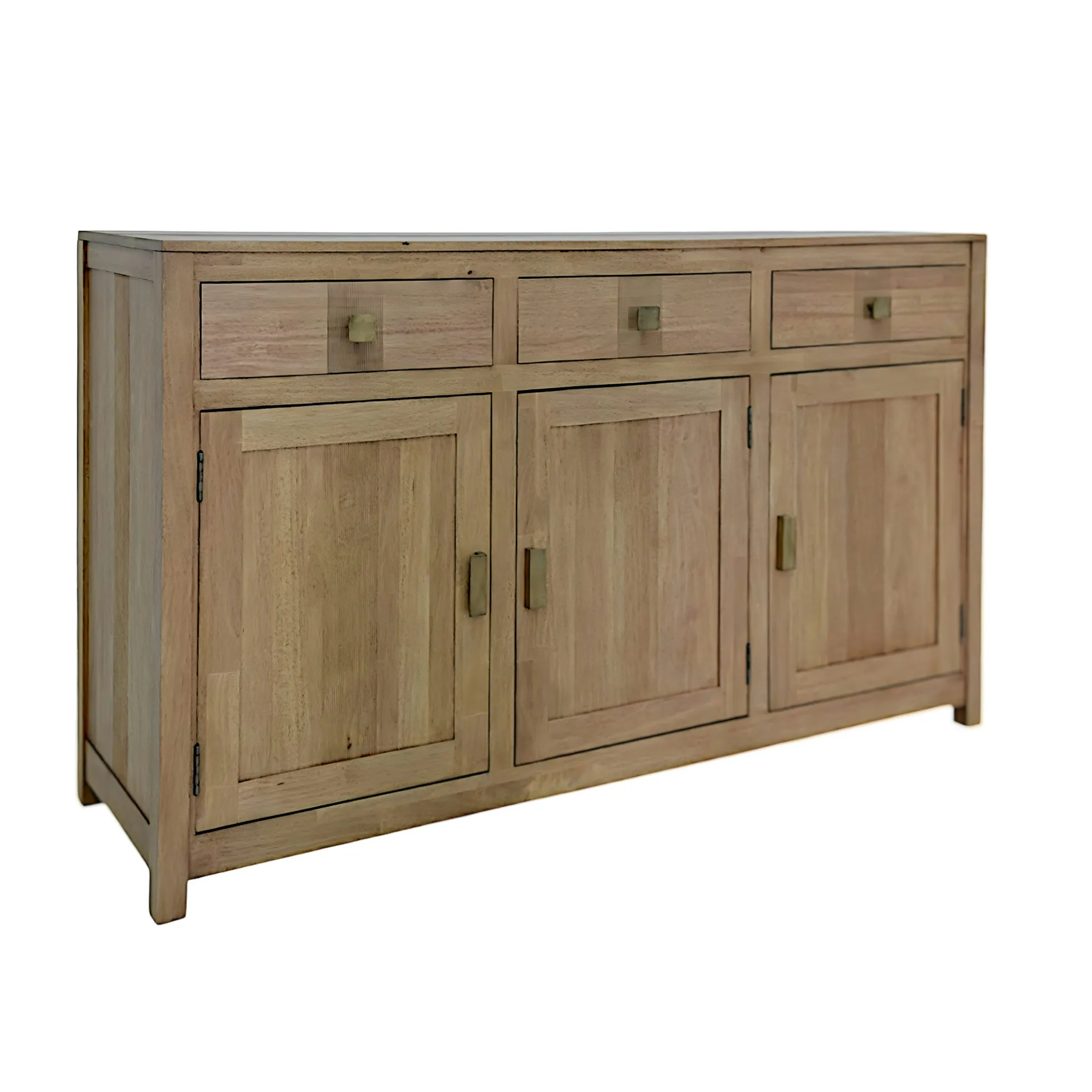 Buffet Enfilade Hévéa 3 portes, 3 tiroirs 146,5x45x90cm GALA