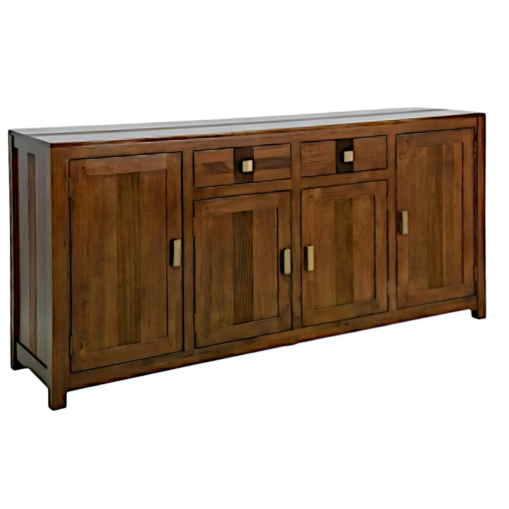 Buffet Enfilade Hévéa 4 portes, 2 tiroirs, 180x45x85cm GALA