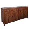 Buffet Enfilade Hévéa 4 portes, 4 tiroirs 200x50x100cm TESSA
