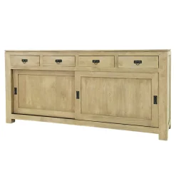 Buffet enfilade portes coulissantes hévéa 190cm HELENA