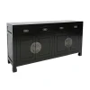Buffet enfilade 4 portes 4 tiroirs hévéa 175x50x90cm MAORI