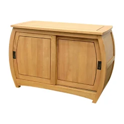Buffet galbé Hévéa 2 portes coulissantes 110x50x72,4cm MAORI TRADITION