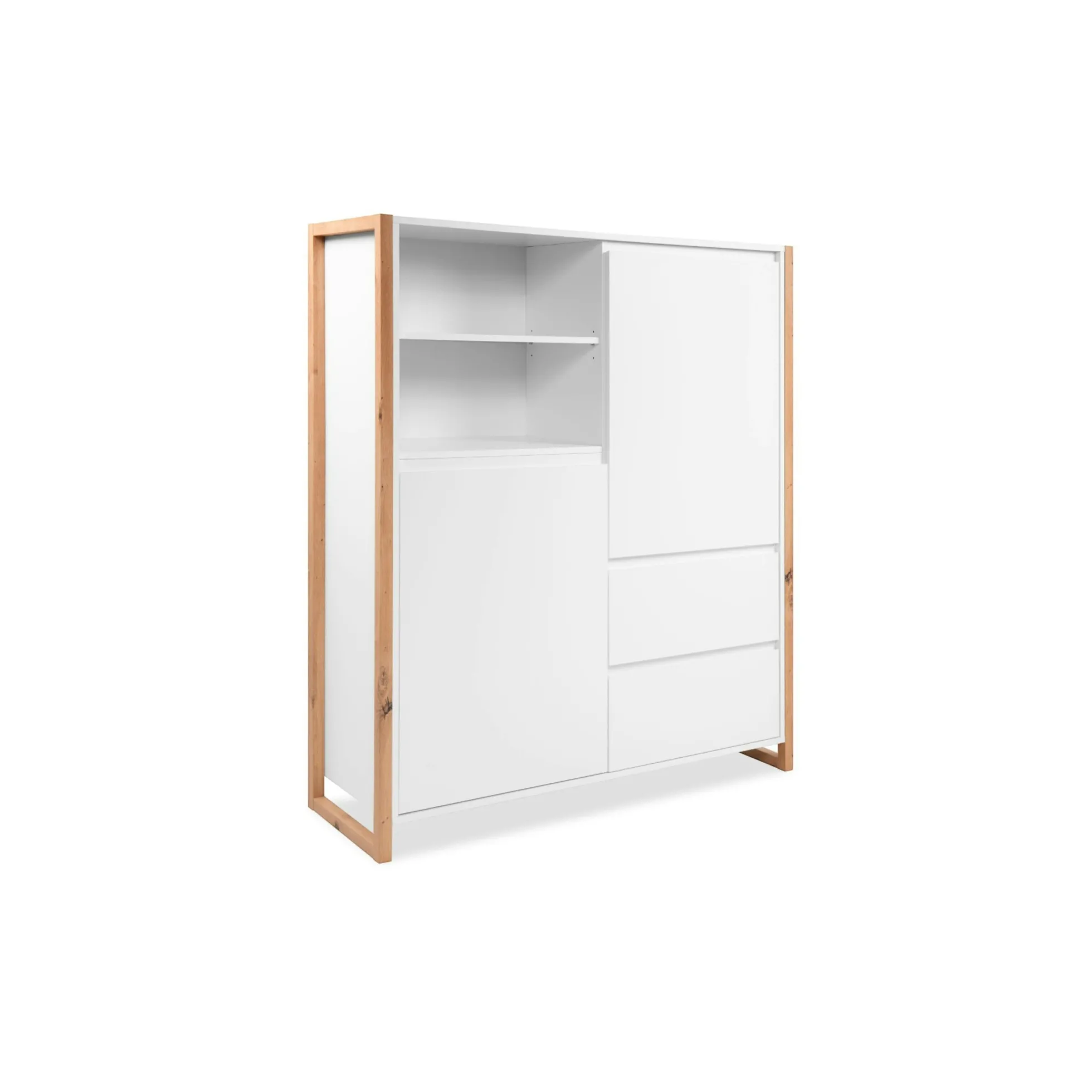 Buffet haut blanc 2 portes 2 tiroirs ALVA